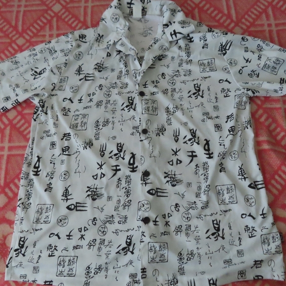Vintage YMLA Shirt Mens XL  Button  Club Wear Made In USA 90s all over print - Picture 1 of 4